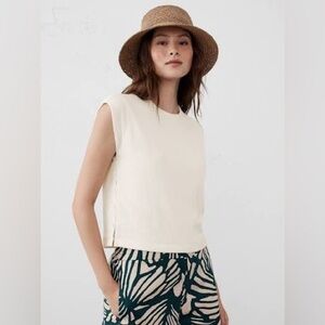 NWT Banana Republic Factory Crepe Jacquard Side-Button Top